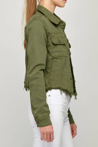 MILITARY OLIVE FRAYED CROPPED

FITTED JACKET