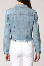 Medium Wash Classic Cropped Fitted Jacket